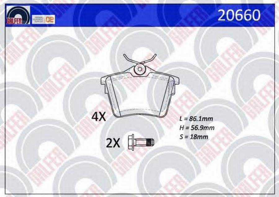 Galfer 20660 - Kit de plaquettes de frein, frein à disque cwaw.fr