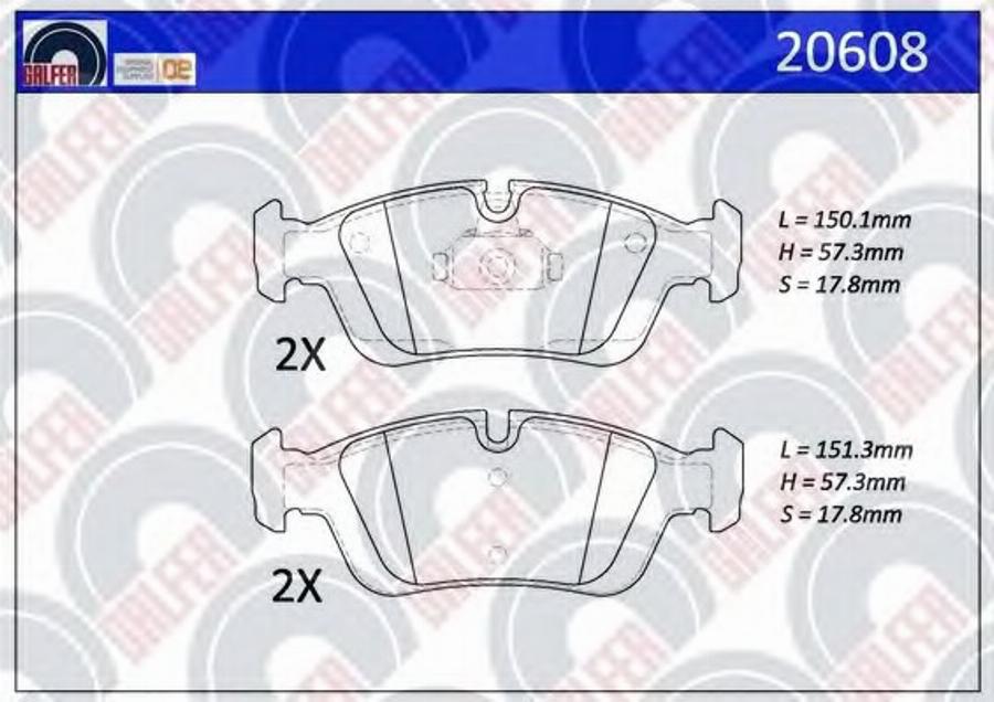 Galfer 20608 - Kit de plaquettes de frein, frein à disque cwaw.fr