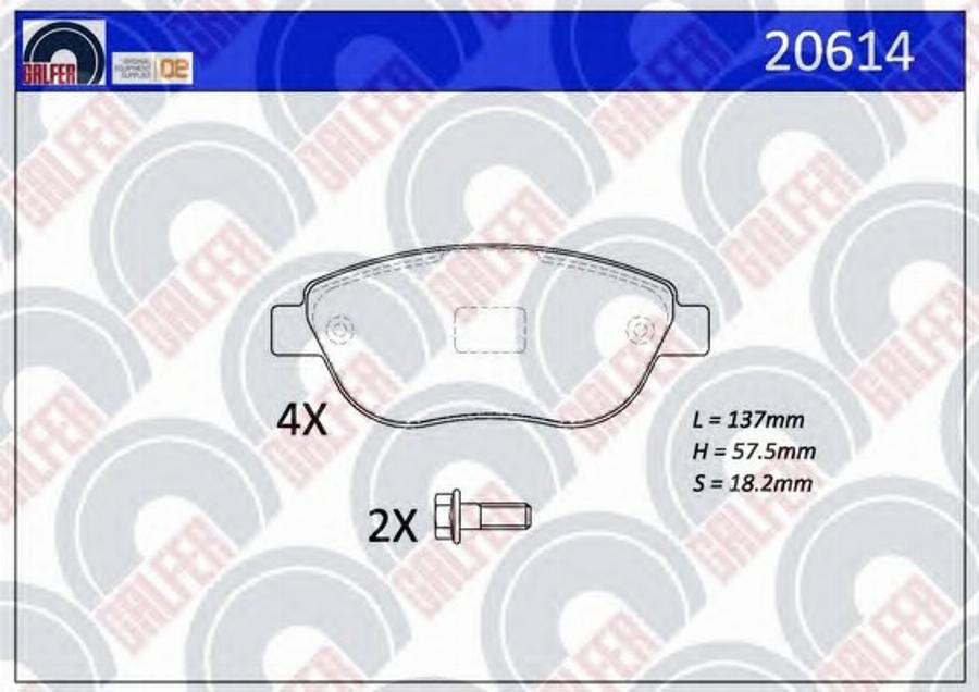 Galfer 20614 - Kit de plaquettes de frein, frein à disque cwaw.fr