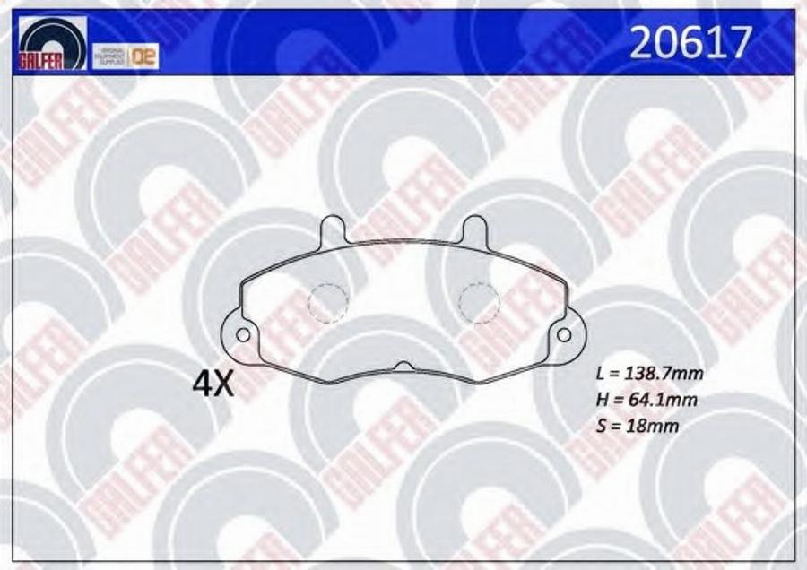 Galfer 20617 - Kit de plaquettes de frein, frein à disque cwaw.fr