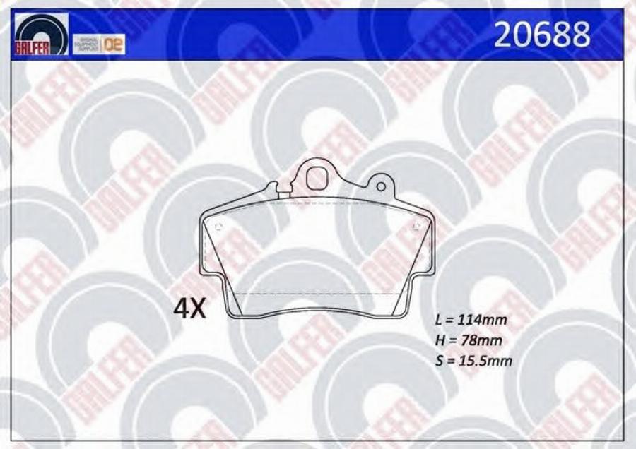 Galfer 20688 - Kit de plaquettes de frein, frein à disque cwaw.fr