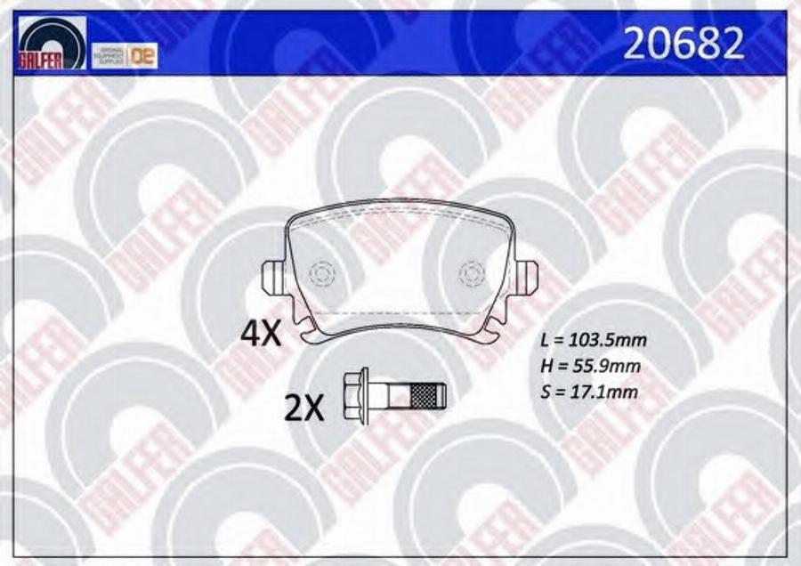 Galfer 20682 - Kit de plaquettes de frein, frein à disque cwaw.fr