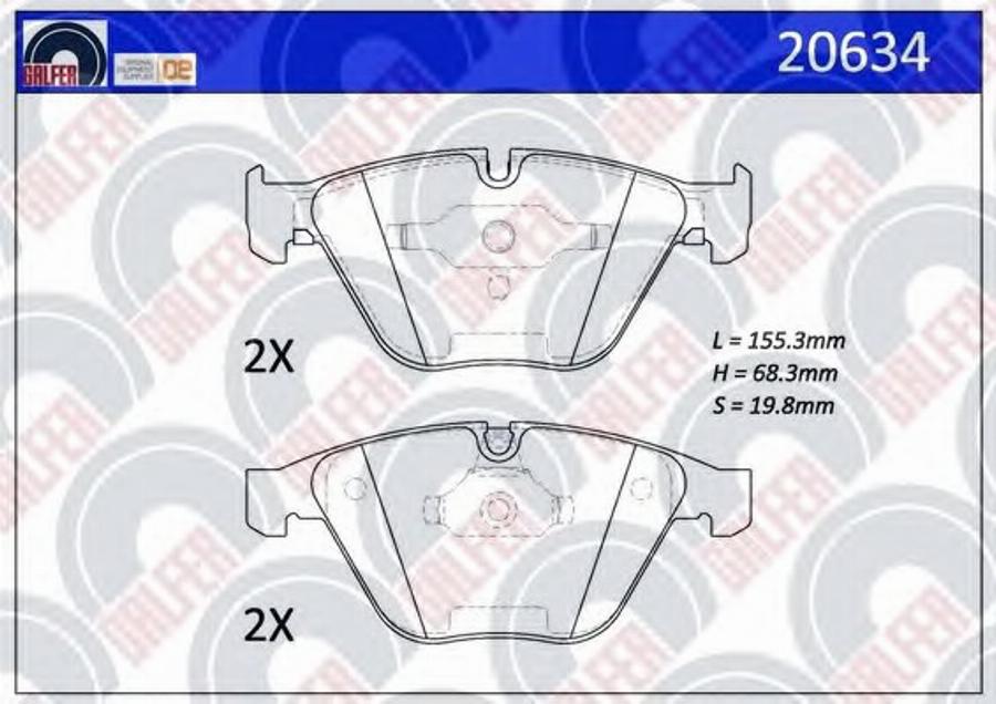 Galfer 20634 - Kit de plaquettes de frein, frein à disque cwaw.fr