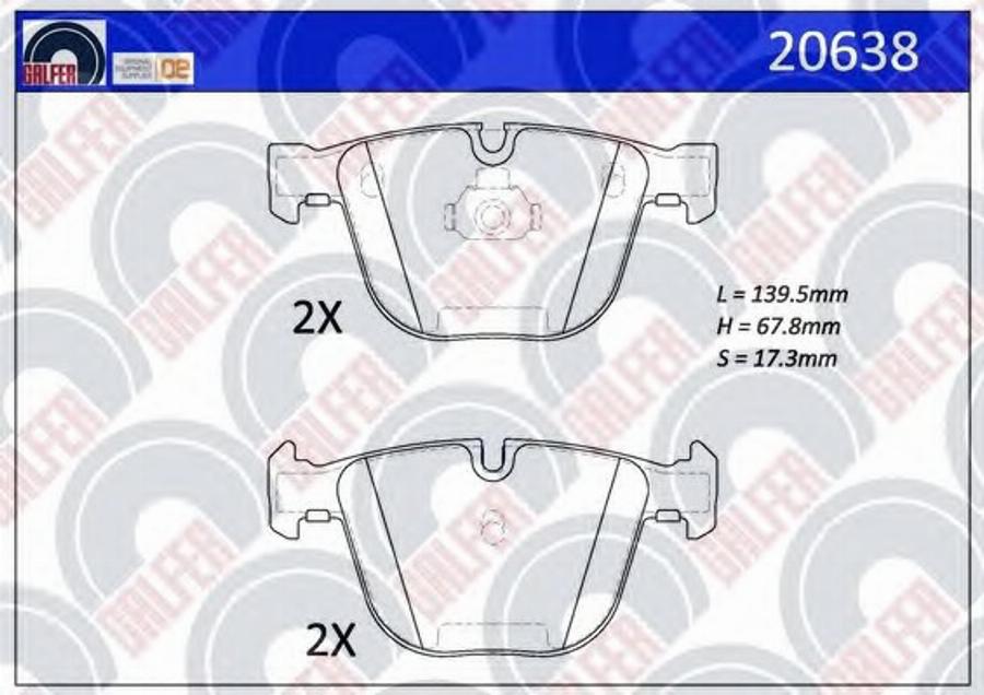 Galfer 20638 - Kit de plaquettes de frein, frein à disque cwaw.fr