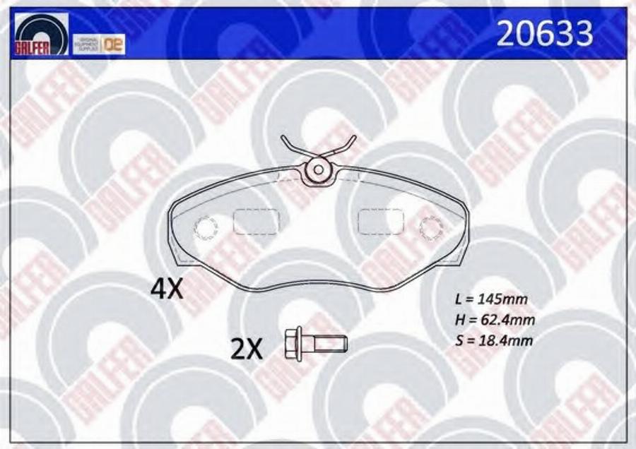 Galfer 20633 - Kit de plaquettes de frein, frein à disque cwaw.fr