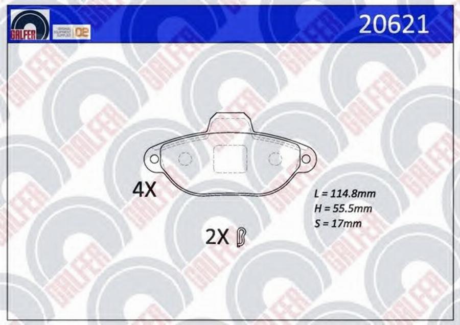 Galfer 20621 - Kit de plaquettes de frein, frein à disque cwaw.fr