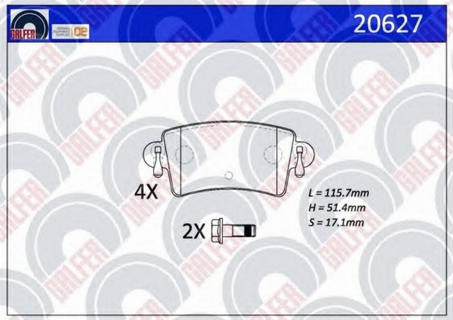 Galfer 20627 - Kit de plaquettes de frein, frein à disque cwaw.fr