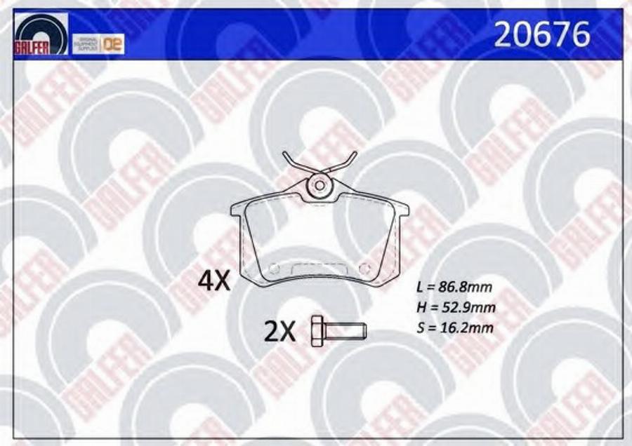 Galfer 20676 - Kit de plaquettes de frein, frein à disque cwaw.fr