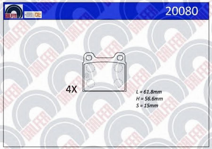 Galfer 20080 - Kit de plaquettes de frein, frein à disque cwaw.fr