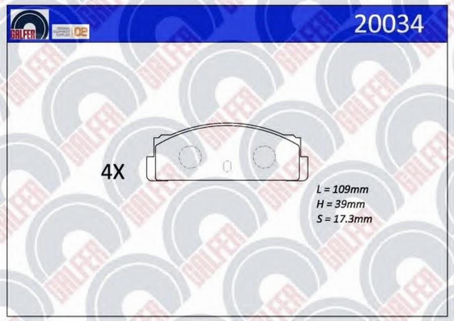 Galfer 20034 - Kit de plaquettes de frein, frein à disque cwaw.fr