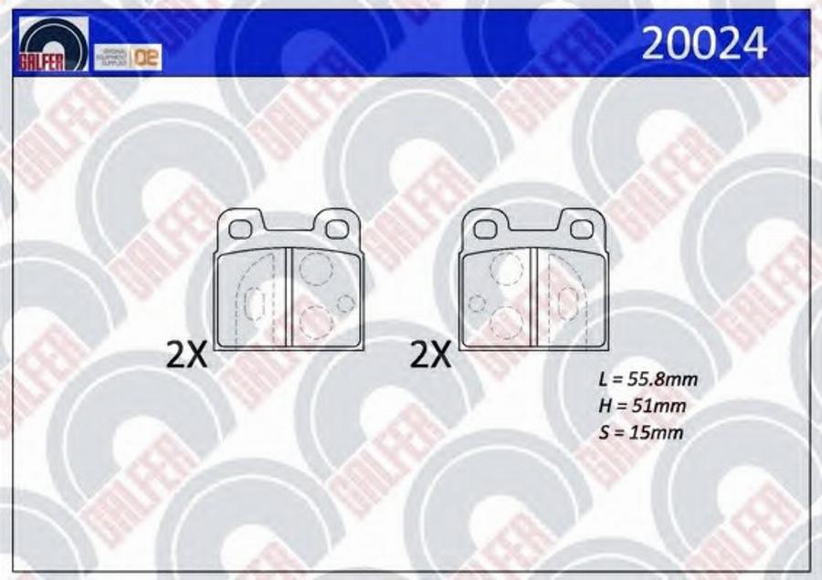 Galfer 20024 - Kit de plaquettes de frein, frein à disque cwaw.fr