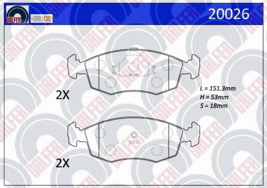 Galfer 20026 - Kit de plaquettes de frein, frein à disque cwaw.fr