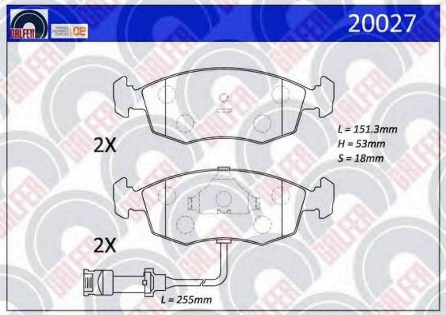 Galfer 20027 - Kit de plaquettes de frein, frein à disque cwaw.fr