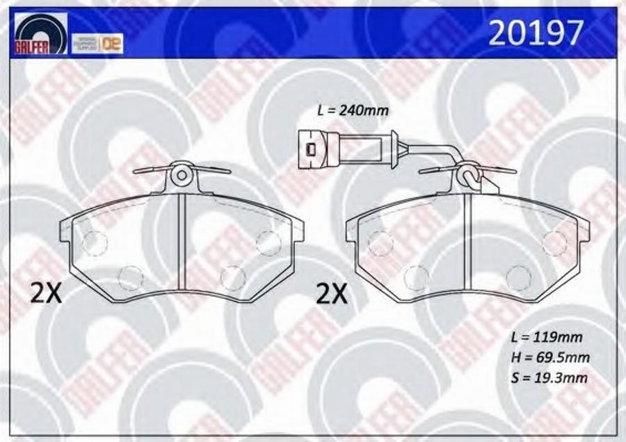 Galfer 20197 - Kit de plaquettes de frein, frein à disque cwaw.fr