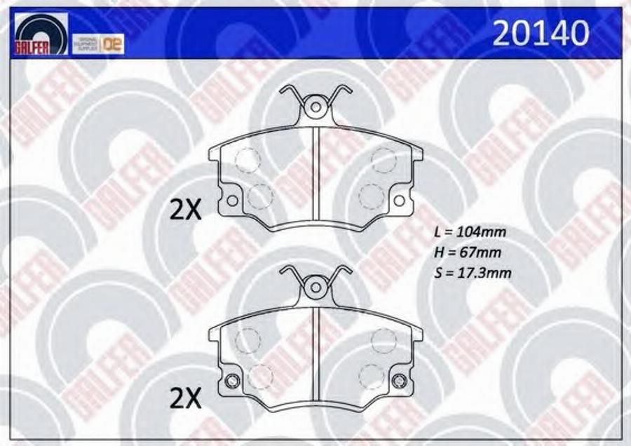 Galfer 20140 - Kit de plaquettes de frein, frein à disque cwaw.fr