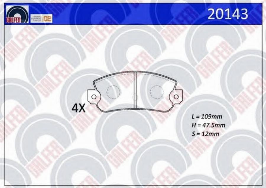 Galfer 20143 - Kit de plaquettes de frein, frein à disque cwaw.fr