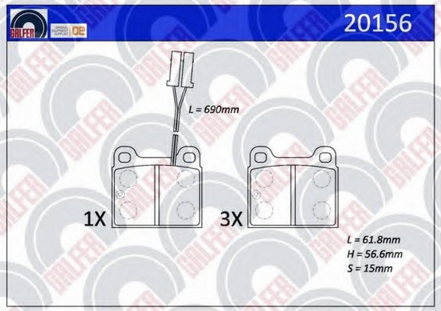 Galfer 20156 - Kit de plaquettes de frein, frein à disque cwaw.fr