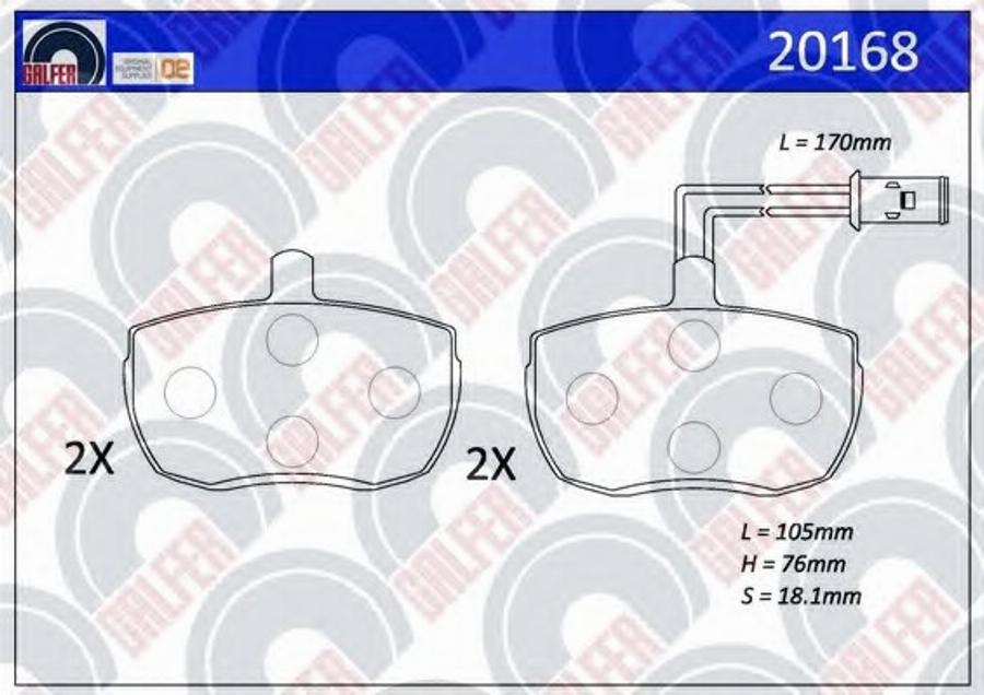 Galfer 20168 - Kit de plaquettes de frein, frein à disque cwaw.fr