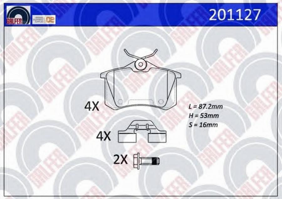 Galfer 201127 - Kit de plaquettes de frein, frein à disque cwaw.fr