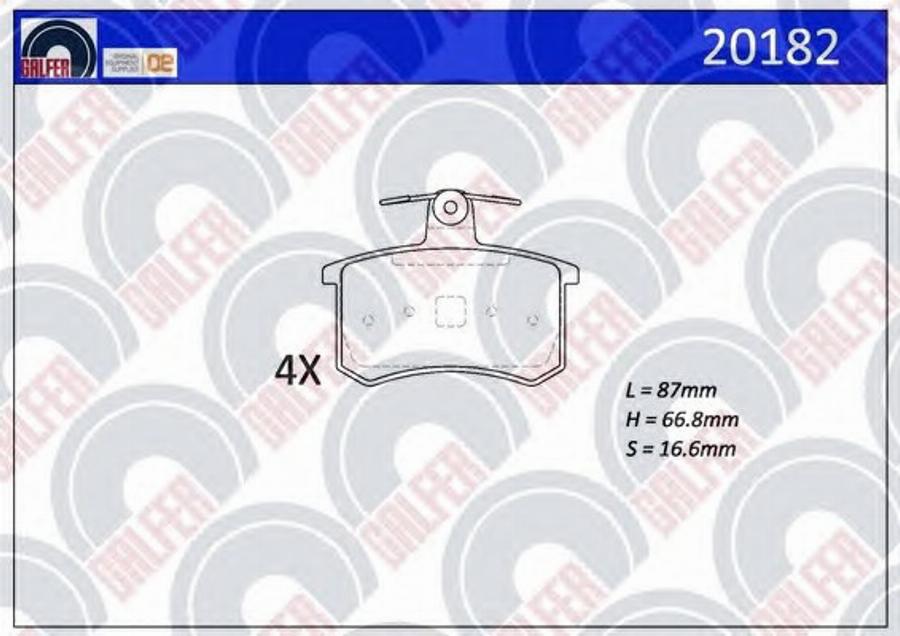 Galfer 20182 - Kit de plaquettes de frein, frein à disque cwaw.fr