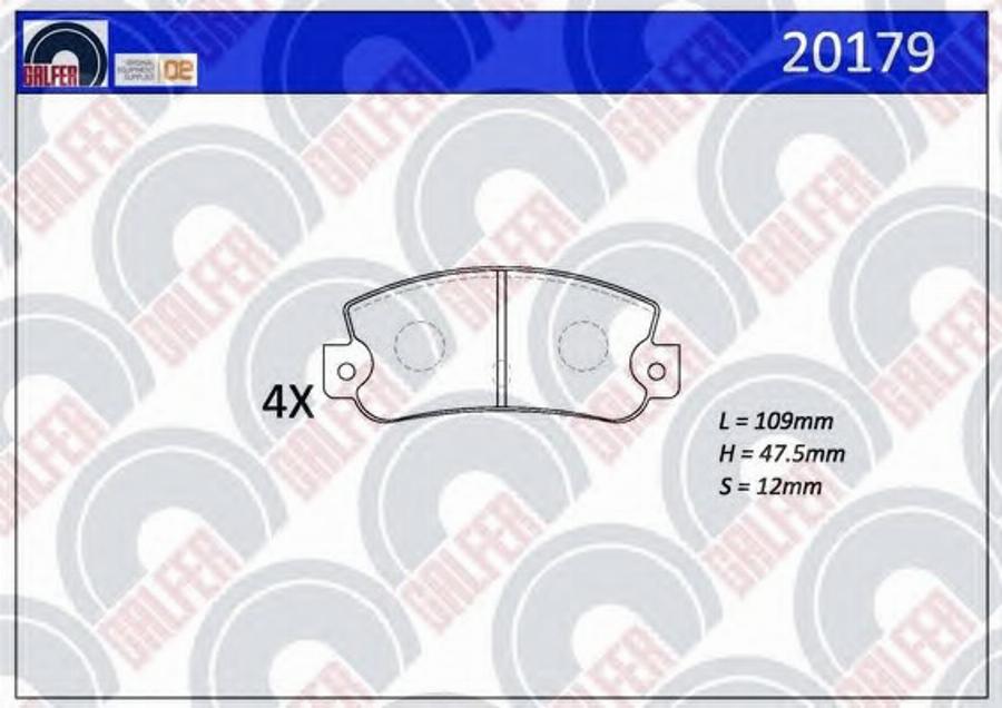 Galfer 20179 - Kit de plaquettes de frein, frein à disque cwaw.fr