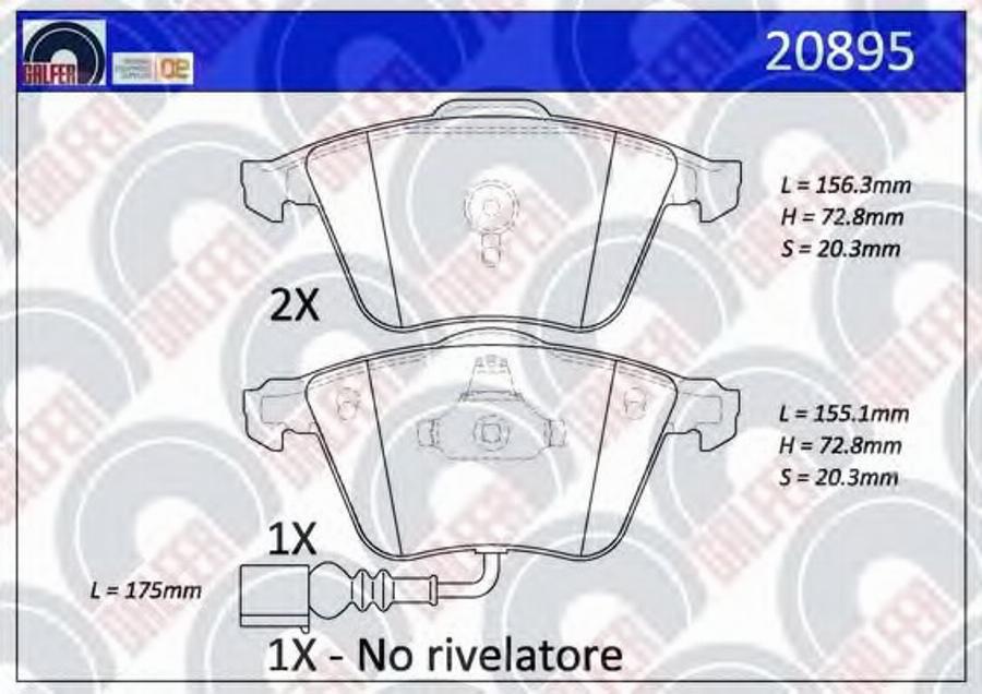 Galfer 20895 - Kit de plaquettes de frein, frein à disque cwaw.fr