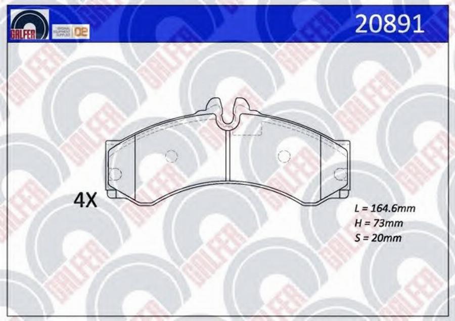 Galfer 20891 - Kit de plaquettes de frein, frein à disque cwaw.fr