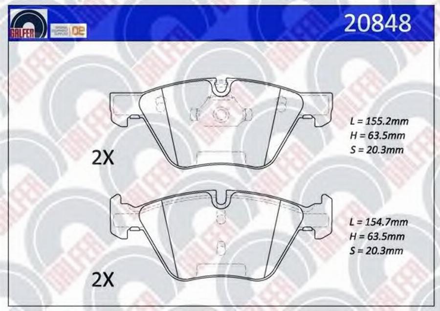 Galfer 20848 - Kit de plaquettes de frein, frein à disque cwaw.fr