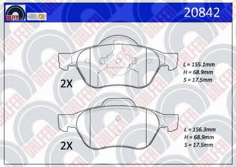 Galfer 20842 - Kit de plaquettes de frein, frein à disque cwaw.fr