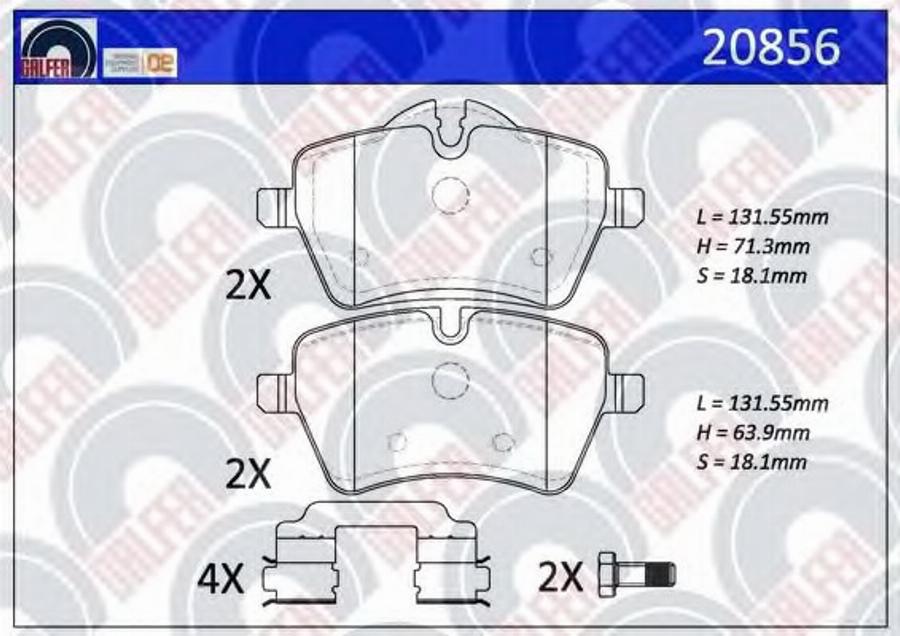 Galfer 20856 - Kit de plaquettes de frein, frein à disque cwaw.fr