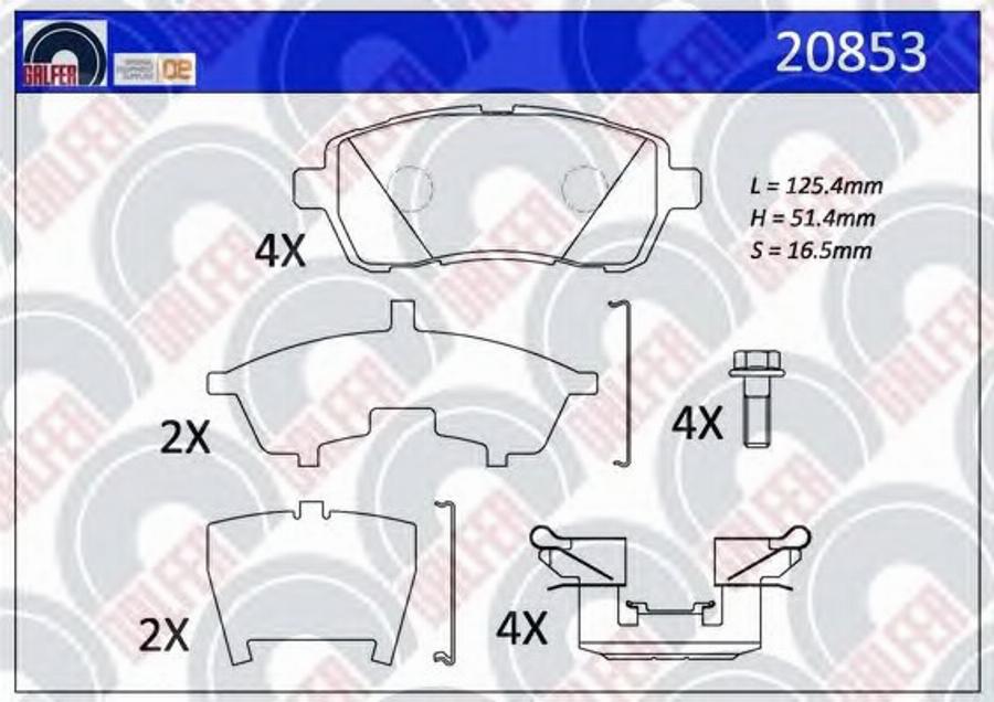 Galfer 20853 - Kit de plaquettes de frein, frein à disque cwaw.fr