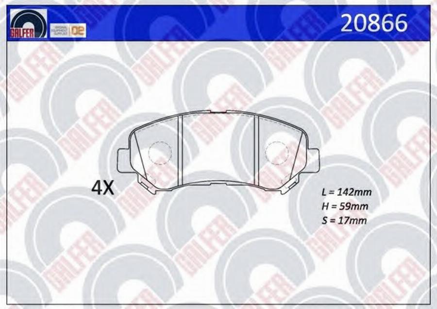 Galfer 20866 - Kit de plaquettes de frein, frein à disque cwaw.fr