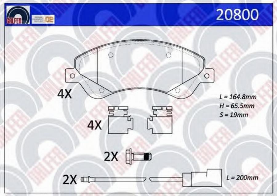 Galfer 20800 - Kit de plaquettes de frein, frein à disque cwaw.fr