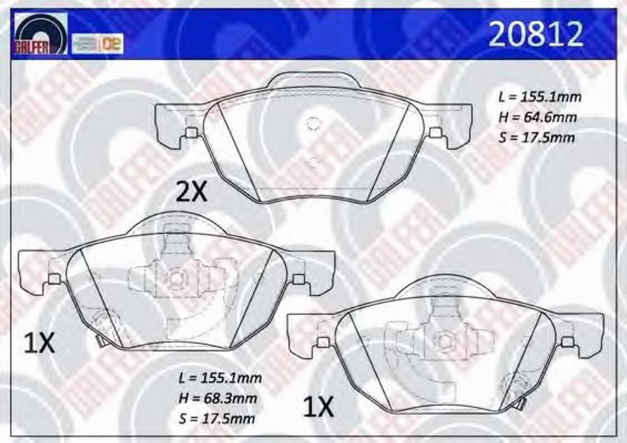 Galfer 20812 - Kit de plaquettes de frein, frein à disque cwaw.fr