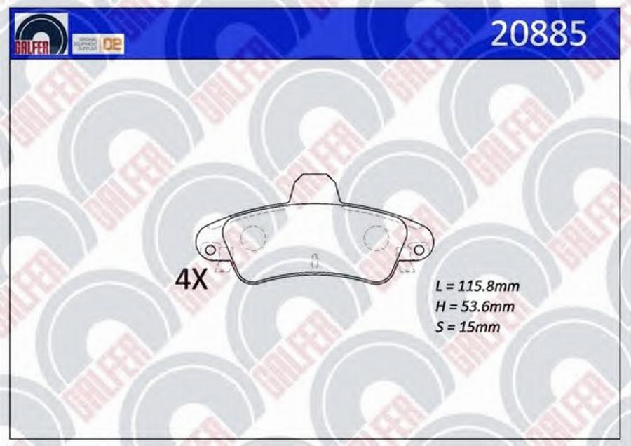 Galfer 20885 - Kit de plaquettes de frein, frein à disque cwaw.fr