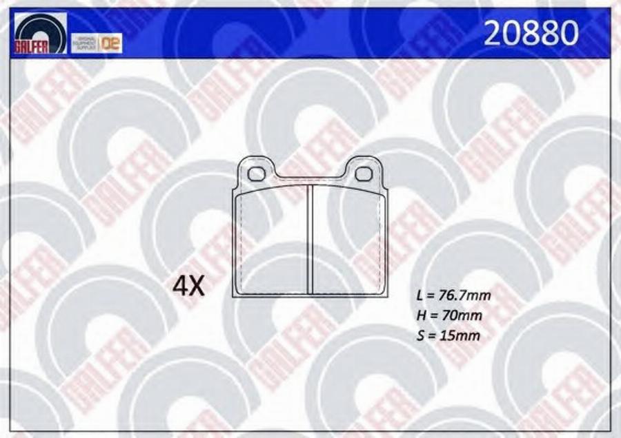 Galfer 20880 - Kit de plaquettes de frein, frein à disque cwaw.fr