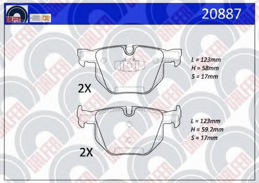 Galfer 20887 - Kit de plaquettes de frein, frein à disque cwaw.fr