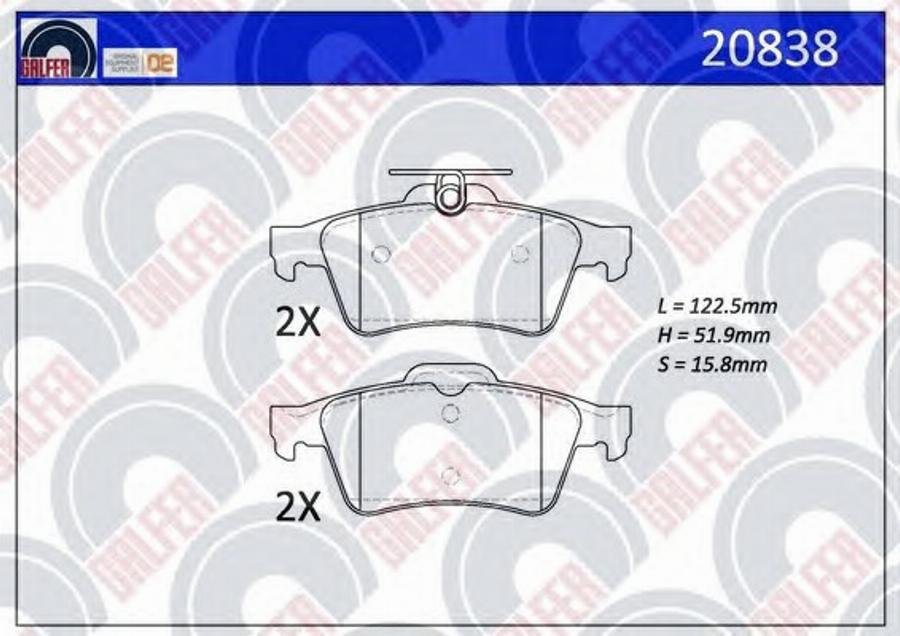 Galfer 20838 - Kit de plaquettes de frein, frein à disque cwaw.fr