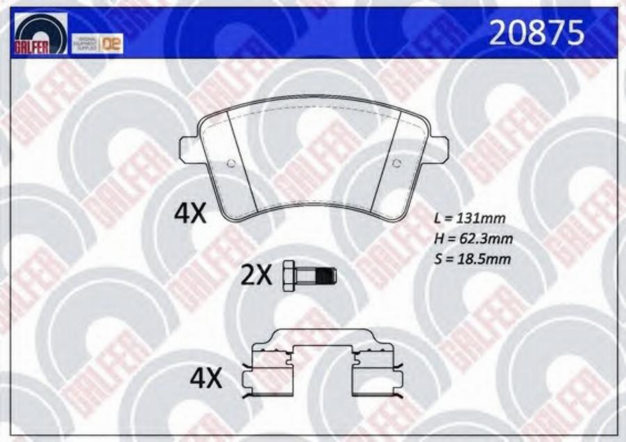 Galfer 20875 - Kit de plaquettes de frein, frein à disque cwaw.fr