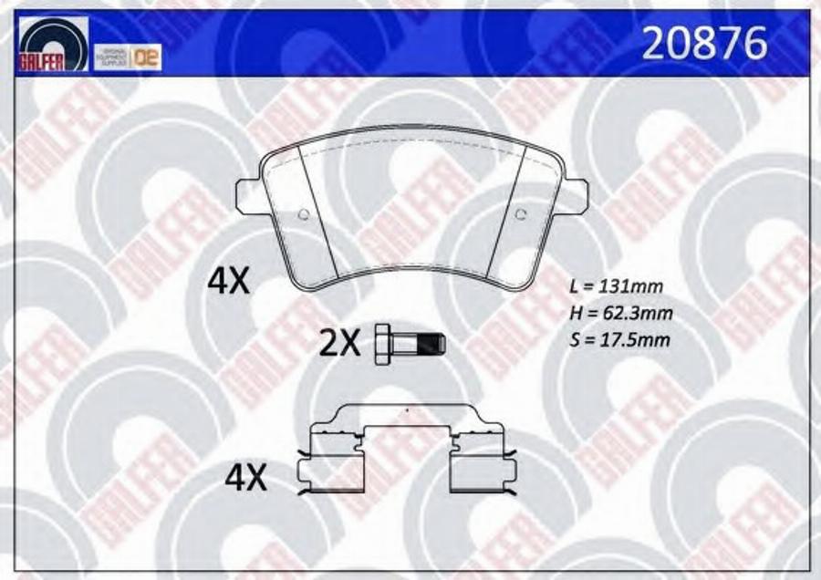 Galfer 20876 - Kit de plaquettes de frein, frein à disque cwaw.fr