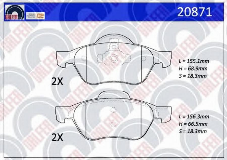 Galfer 20871 - Kit de plaquettes de frein, frein à disque cwaw.fr