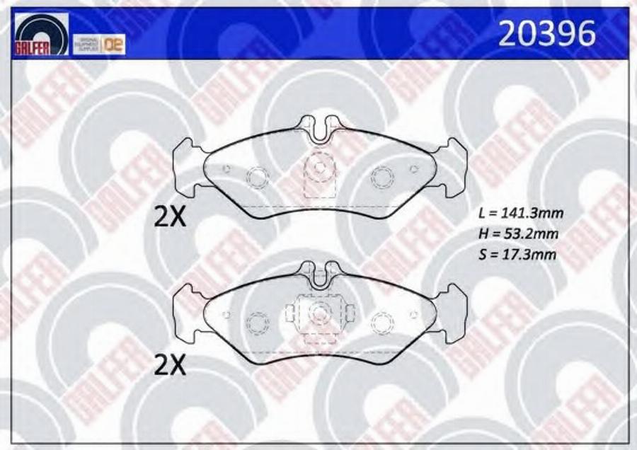 Galfer 20396 - Kit de plaquettes de frein, frein à disque cwaw.fr