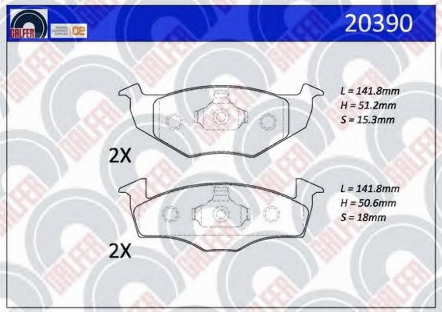 Galfer 20390 - Kit de plaquettes de frein, frein à disque cwaw.fr