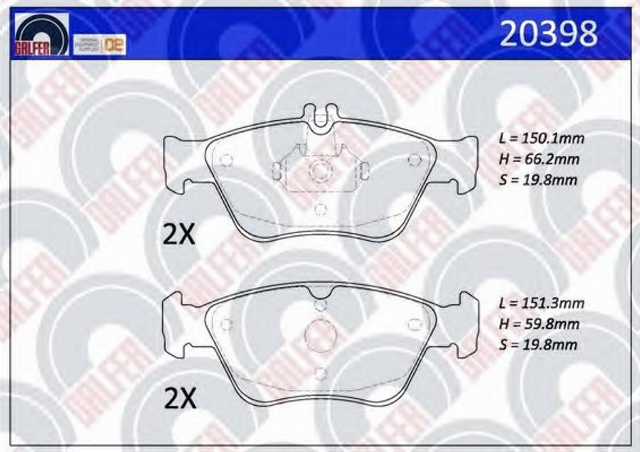 Galfer 20398 - Kit de plaquettes de frein, frein à disque cwaw.fr