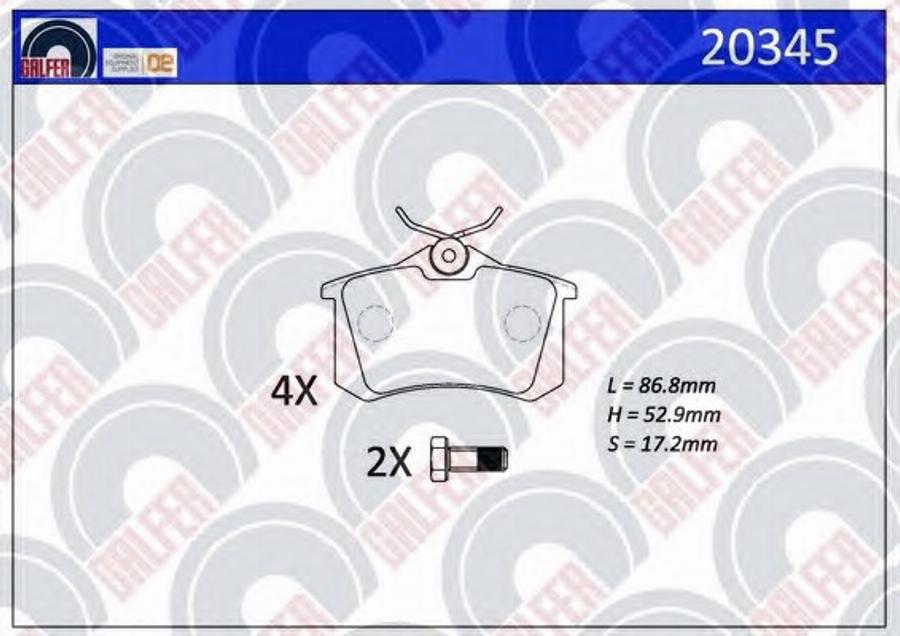 Galfer 20345 - Kit de plaquettes de frein, frein à disque cwaw.fr