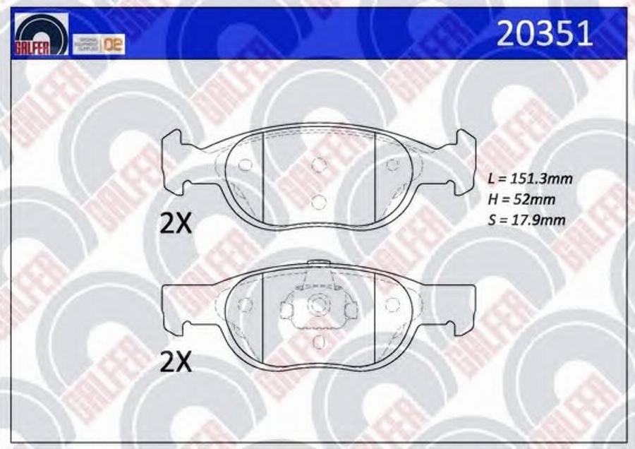 Galfer 20351 - Kit de plaquettes de frein, frein à disque cwaw.fr