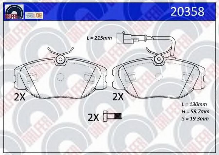 Galfer 20358 - Kit de plaquettes de frein, frein à disque cwaw.fr