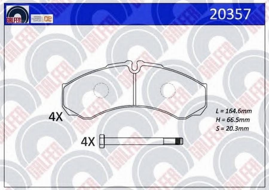 Galfer 20357 - Kit de plaquettes de frein, frein à disque cwaw.fr