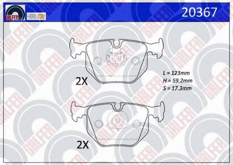 Galfer 20367 - Kit de plaquettes de frein, frein à disque cwaw.fr