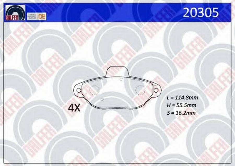 Galfer 20305 - Kit de plaquettes de frein, frein à disque cwaw.fr